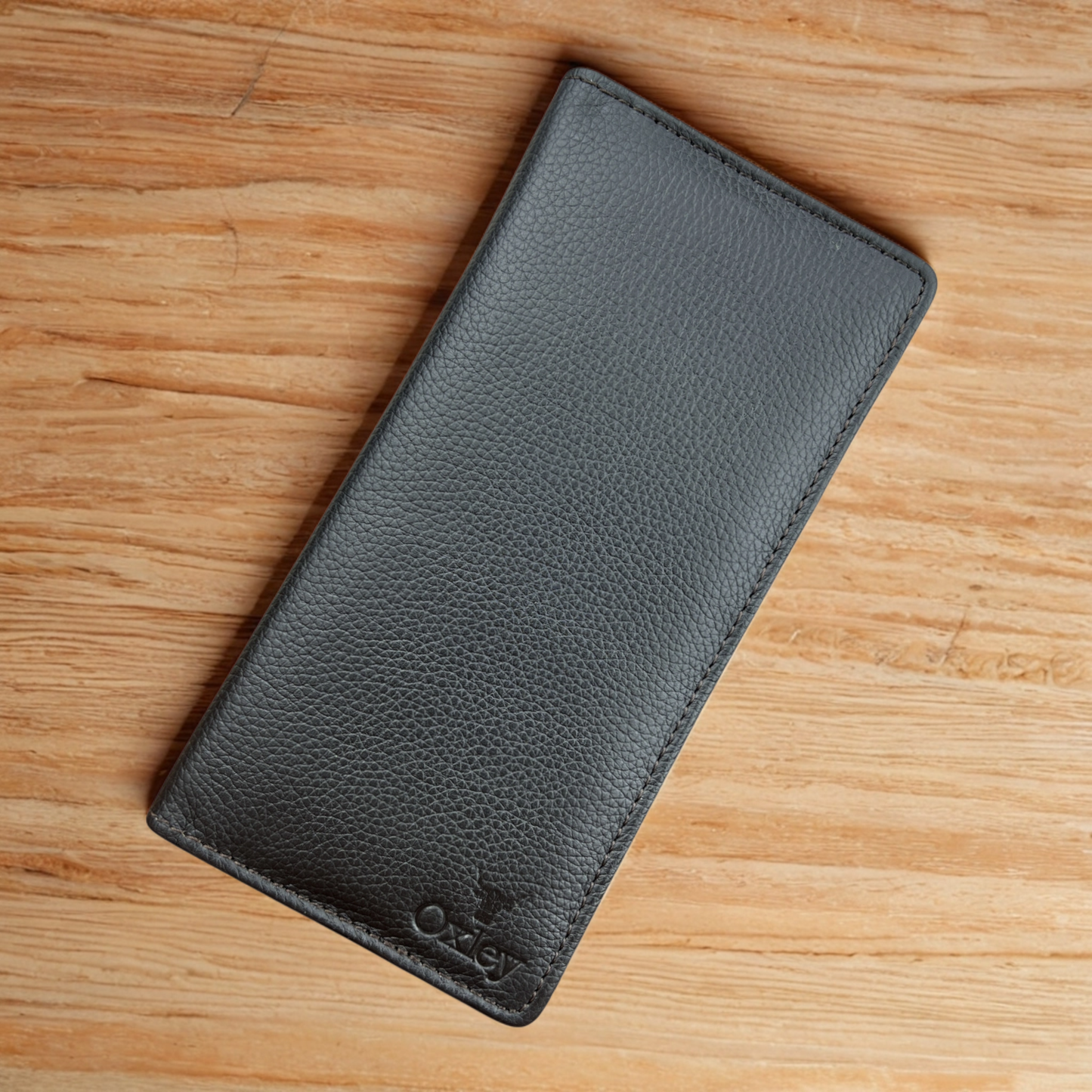 Rustic Black: Long Leather Wallet