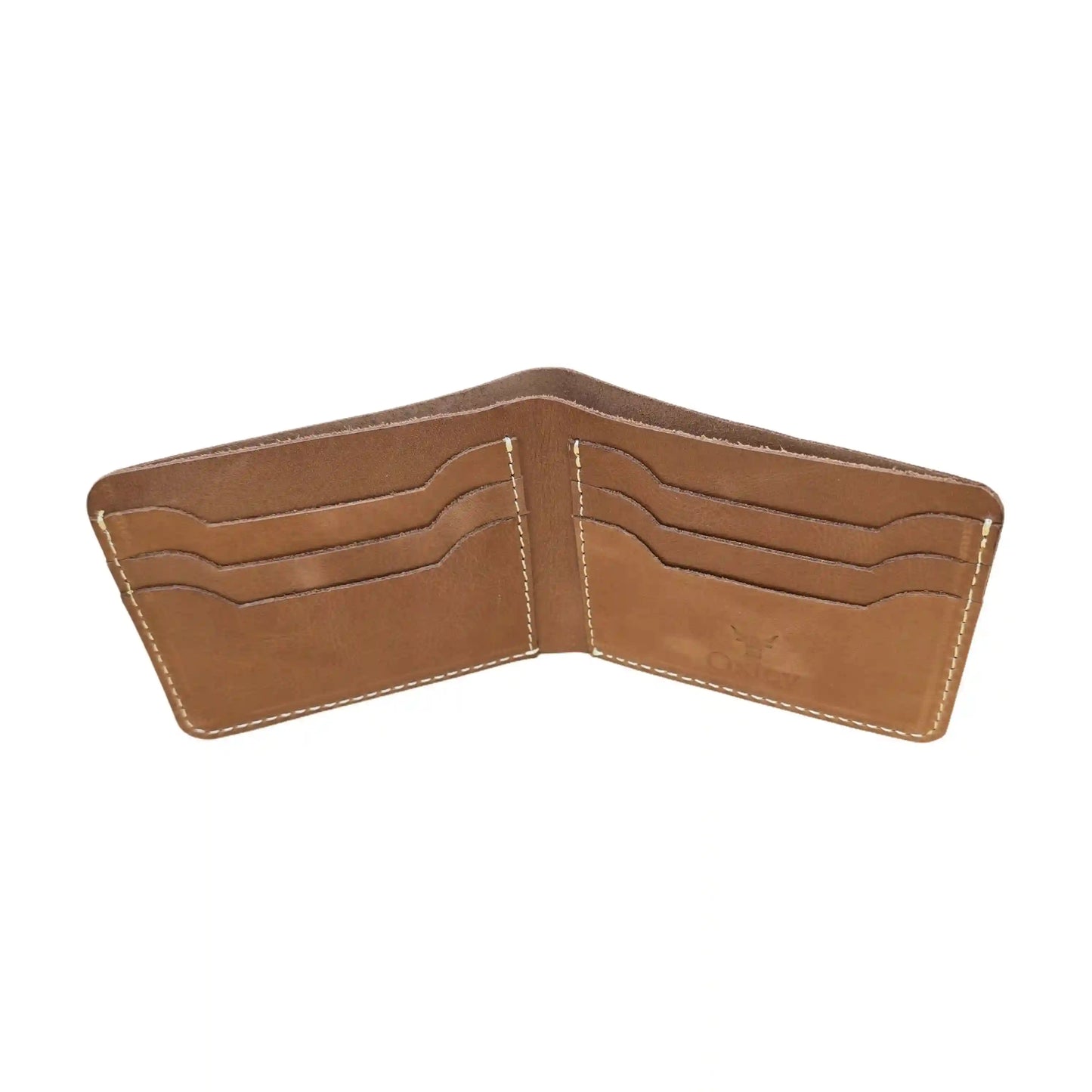 Tan Brown Leather Bi-Fold Wallet